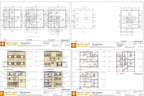 roof plans, the elevations