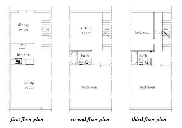 Narrow Row House Plans